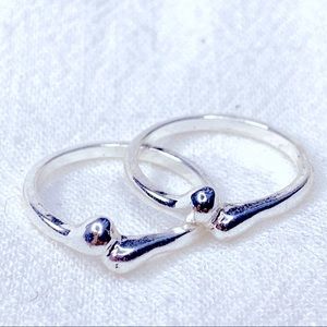 ❣️$25/3❣️ Modern Double Sliver Plated Rings Set